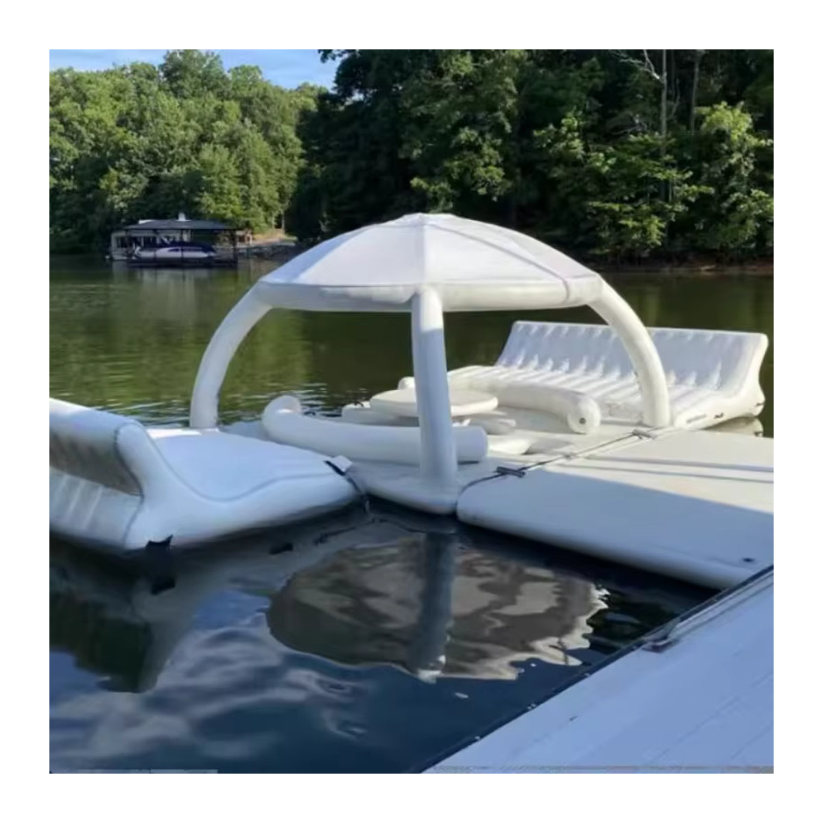 Aufblasbare Pool Bar Lounge für mehrere Personen als schwimmendes Sofa und Tisch für Yacht und Pool - Bild 3