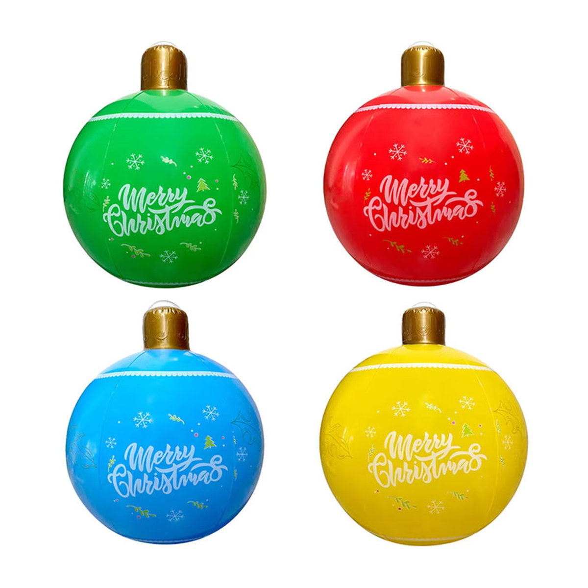 Aufblasbare Weihnachtskugel aus Kunststoff in Grün und Mehrfarbig, Durchmesser: 50 cm, hängende Weihnachtsdekoration für Heim und Büro - Bild 5