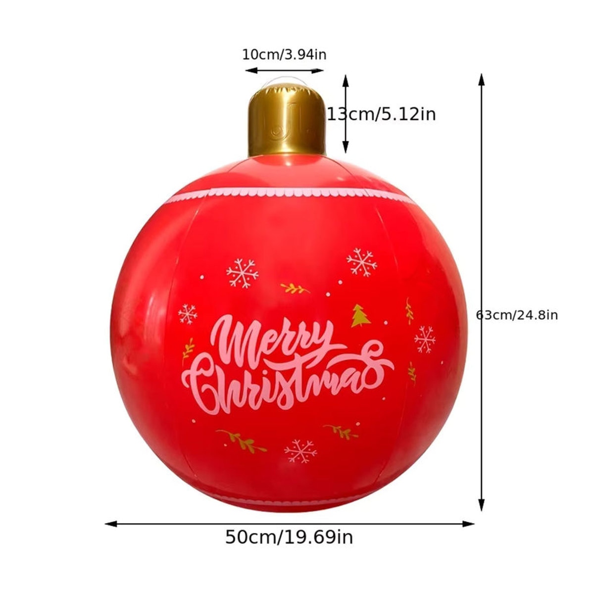 Aufblasbare Weihnachtskugel aus Kunststoff in Grün und Mehrfarbig, Durchmesser: 50 cm, hängende Weihnachtsdekoration für Heim und Büro - Bild 6