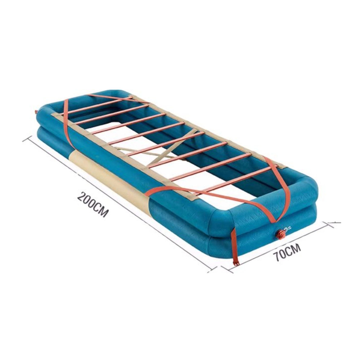 Aufblasbarer Einzelbettrahmen für Camping in Blau, 70 cm Höhe, bequem und platzsparend verstaubar - Bild 1
