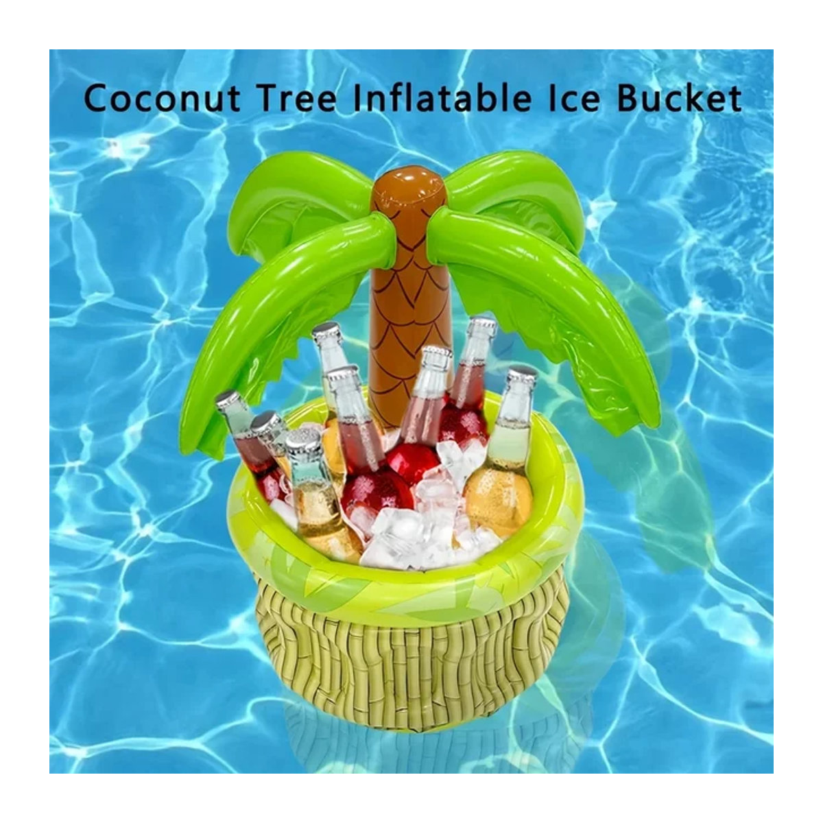 Aufblasbarer Eiskübel aus PVC im Kokosnuss-Design für Schwimmbad und Pool - Bild 1