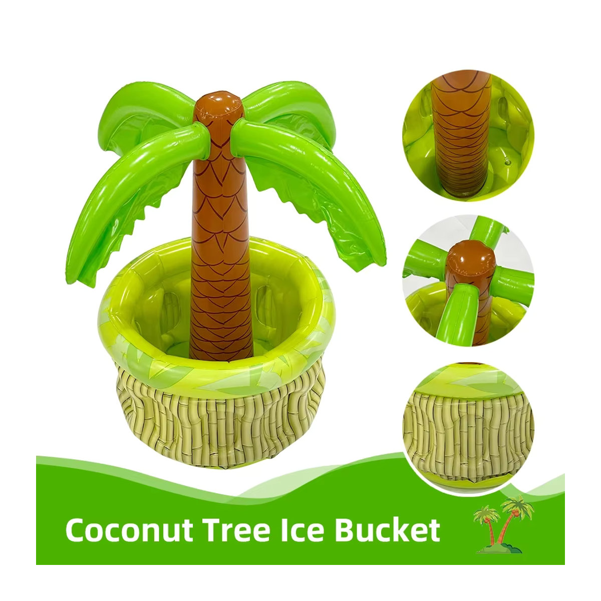 Aufblasbarer Eiskübel aus PVC im Kokosnuss-Design für Schwimmbad und Pool - Bild 4