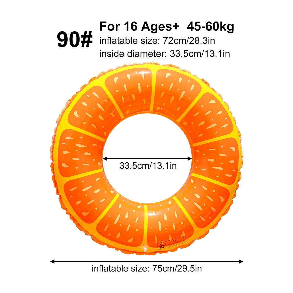Aufblasbarer orangefarbener Poolschwimmer in Orangenform für Erwachsene - Bild 2