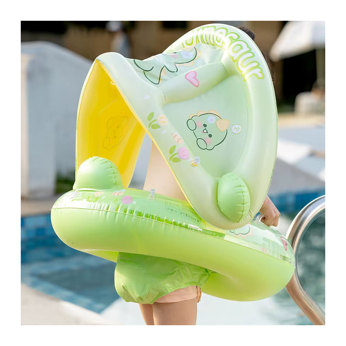 Aufblasbarer Pool-Schwimmring mit Sonnenschutz als Sommer-Schwimmspielzeug - Bild 3