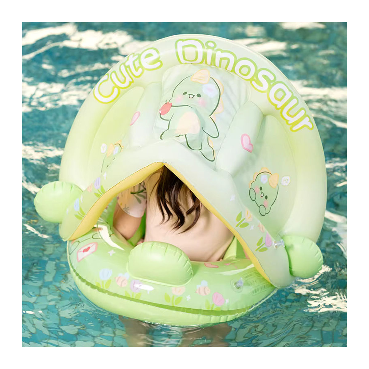 Aufblasbarer Pool-Schwimmring mit Sonnenschutz als Sommer-Schwimmspielzeug - Bild 4