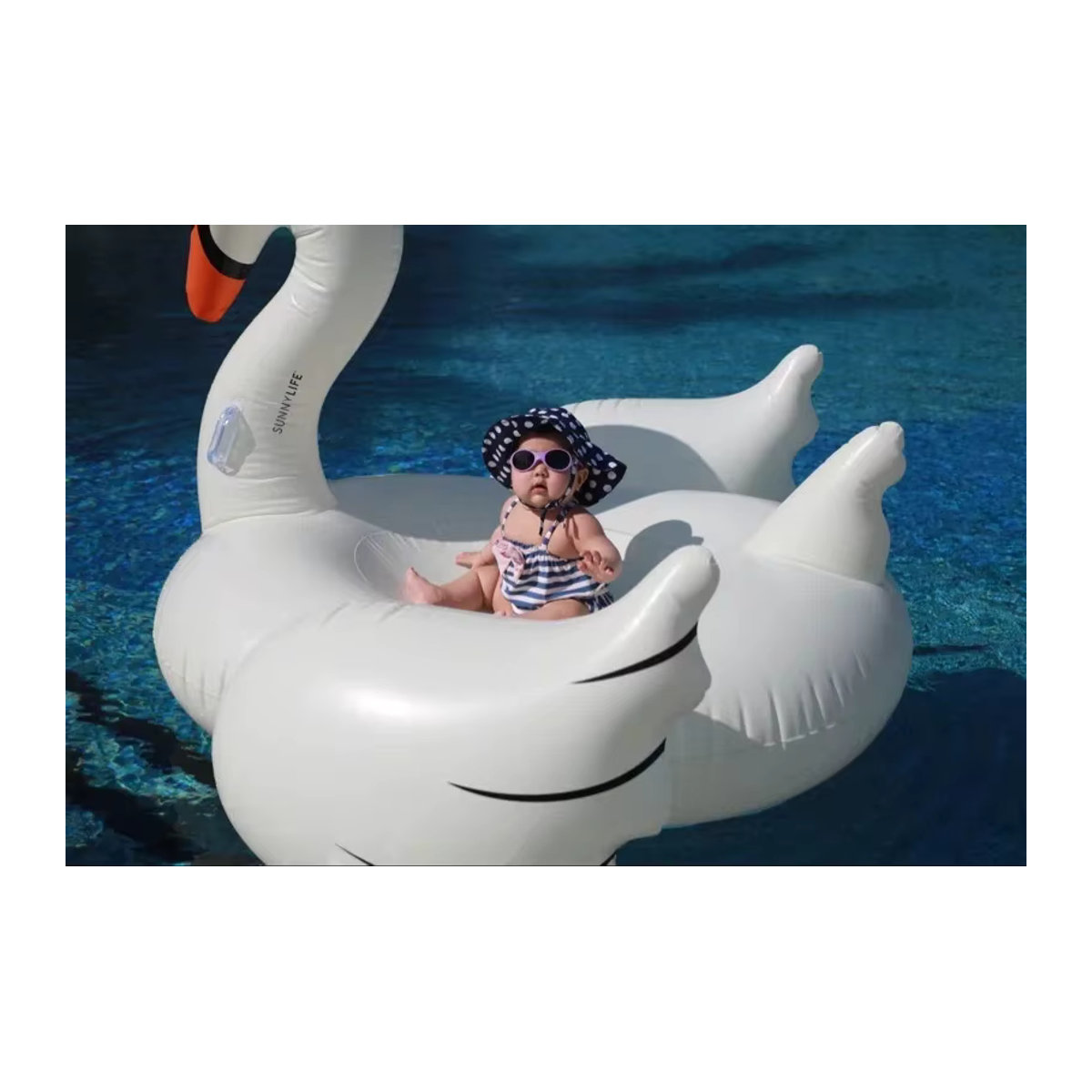 Aufblasbarer Schwan Schwimmring in Weiß für Erwachsene, 190 cm, Pool Spielzeug für Strand und Party - Bild 4