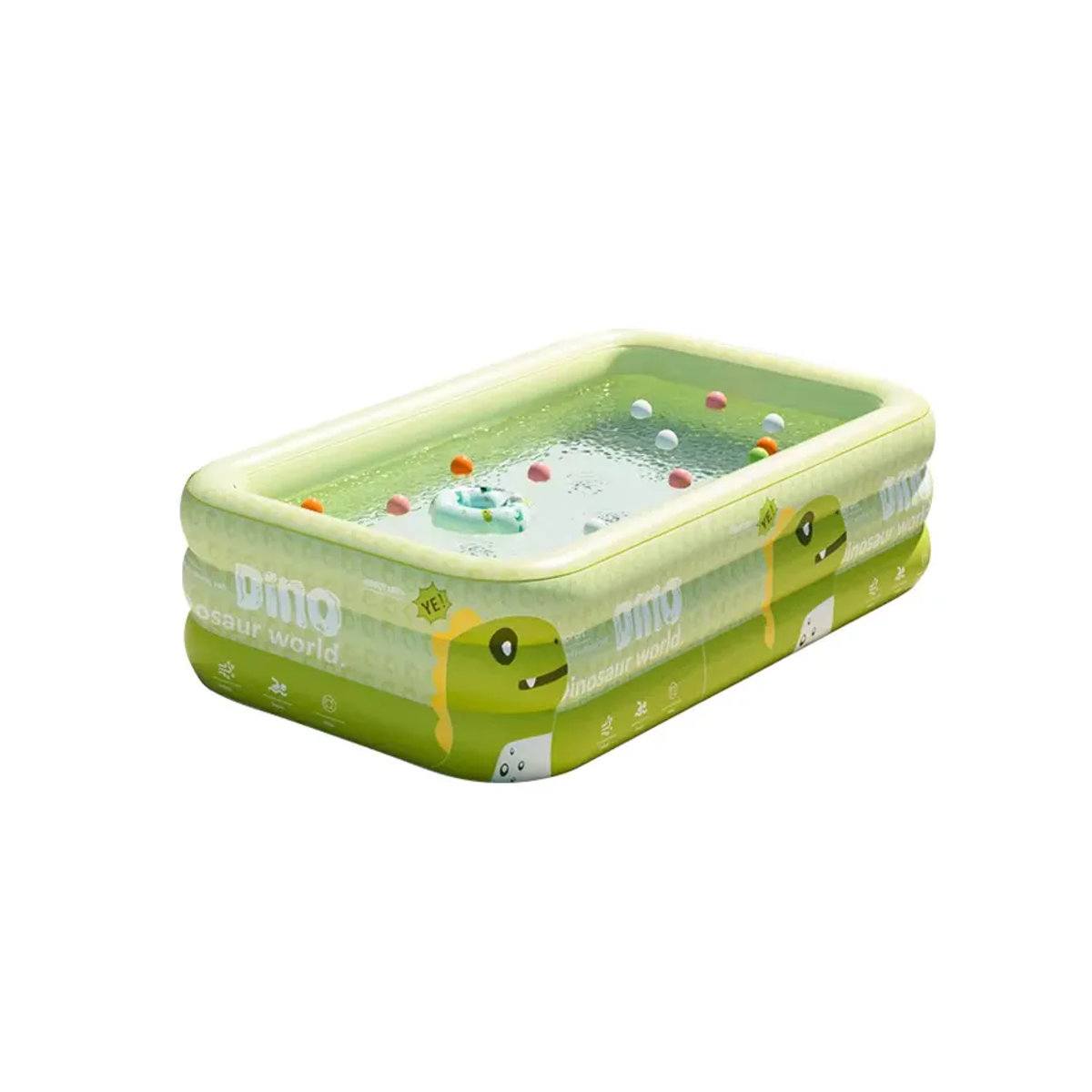 Aufblasbarer Swimmingpool in Grün für Garten und Innenbereich, faltbares Schwimmbecken für Kinder und Erwachsene - Bild 7