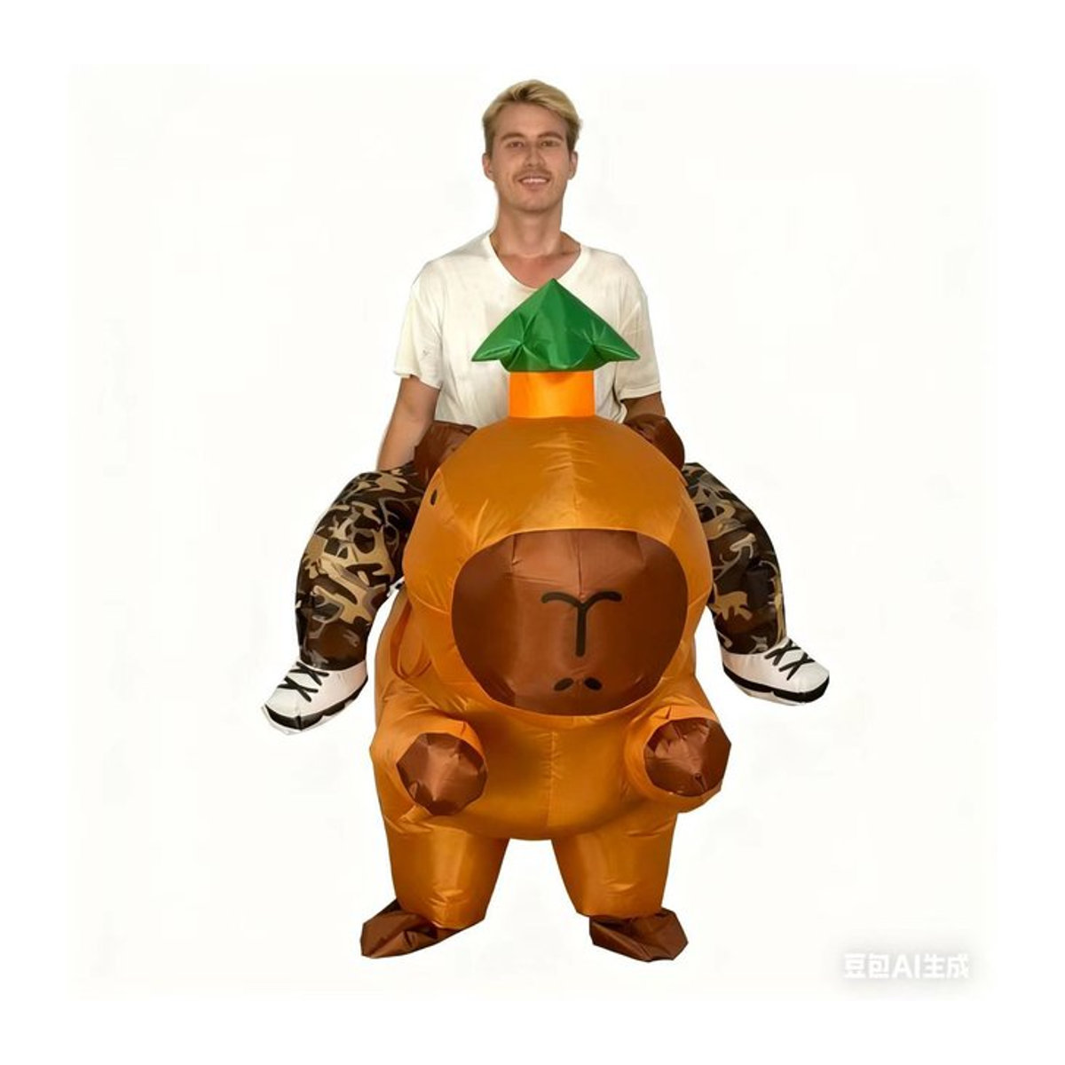 Aufblasbares Capybara-Reitkostüm von Hangchen Family für Cosplay, Rollenspiele und Halloween-Partys - Bild 1