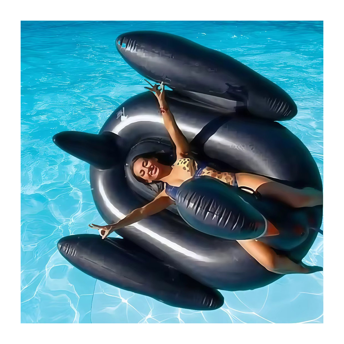 Aufblasbares PVC-Schwimmbad als Wasserspielzeug und Schwimmmatte für deine Schwimmparty - Bild 3