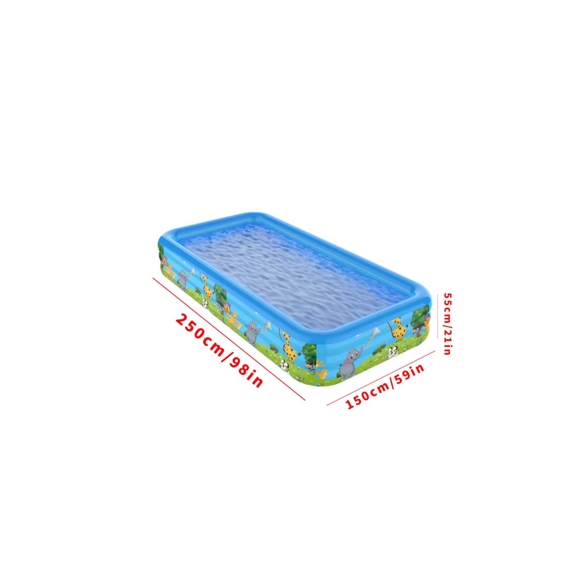 Aufblasbares PVC-Schwimmbecken für Erwachsene in Beige und Blau - Bild 6