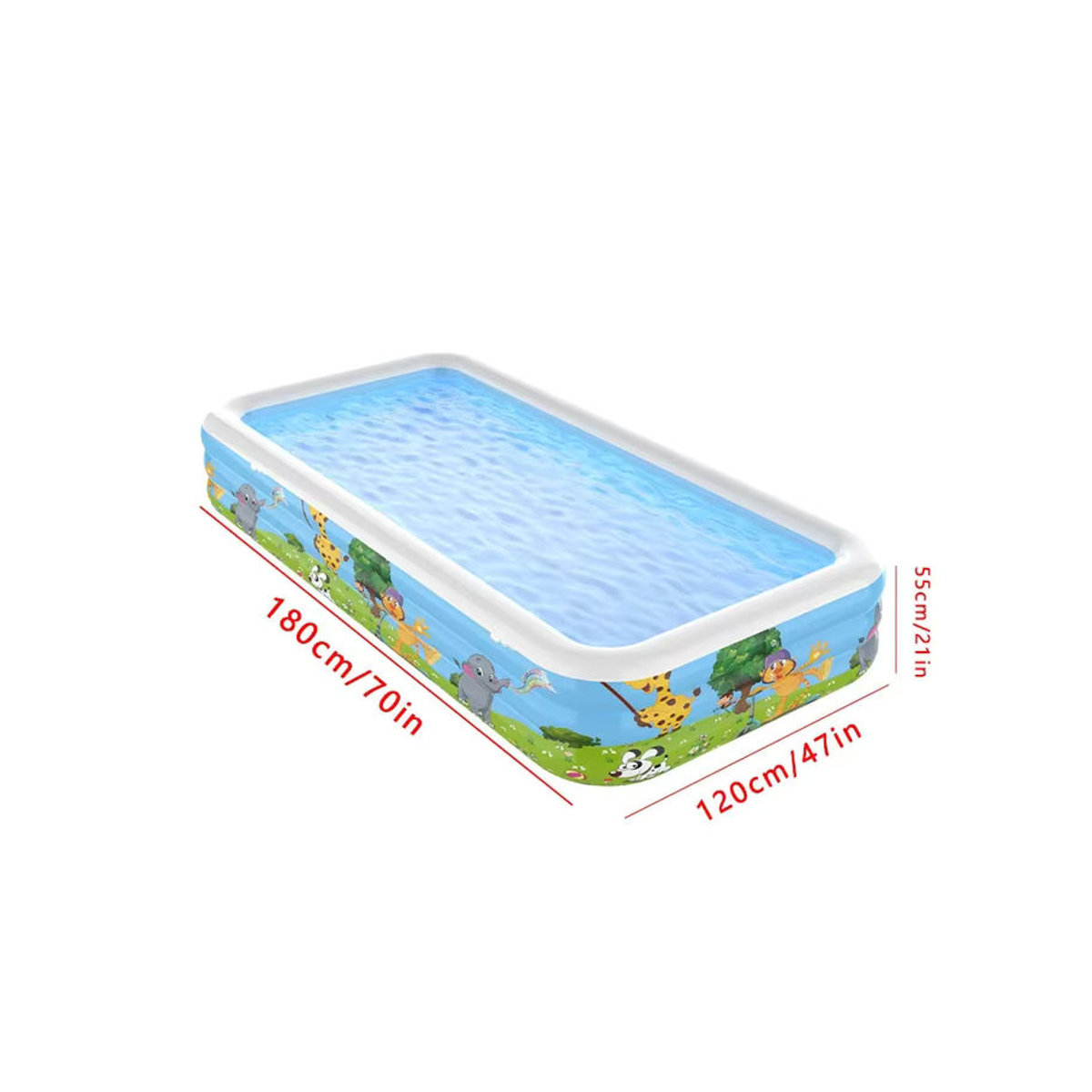 Aufblasbares Schwimmbad aus dickem und umweltfreundlichem PVC in Beige und Bunt für den Heimgebrauch im Außenbereich - Bild 3