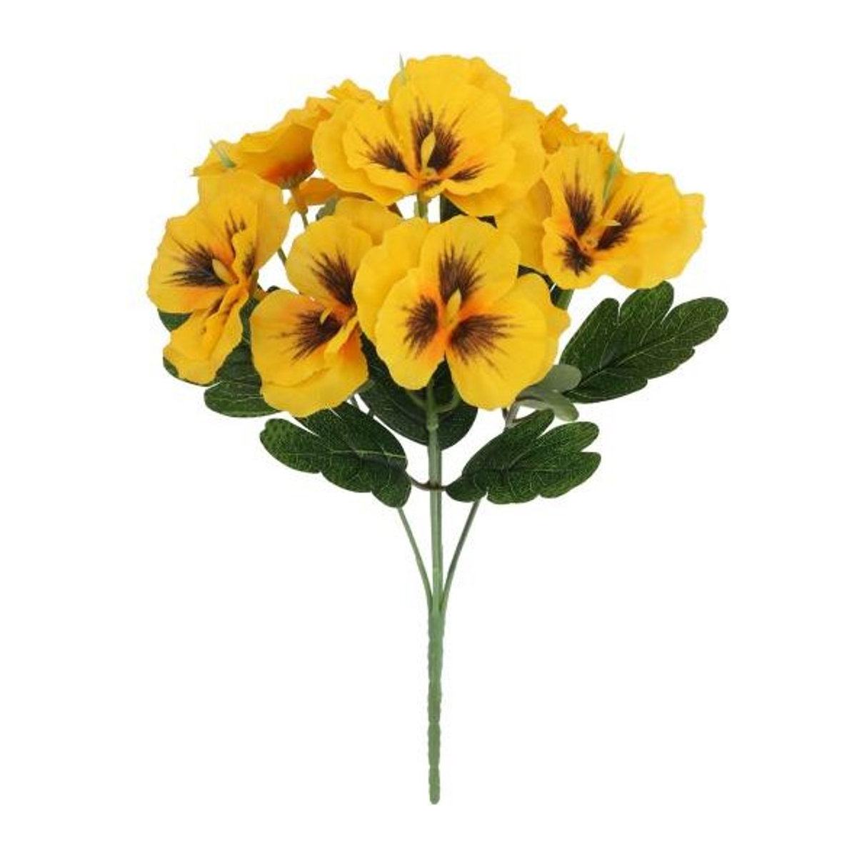 Aunel Künstliche Stiefmütterchenblumen in Gelb, UV-beständiges Blumenbouquet für die Dekoration von Garten, Terrasse oder Innenräumen - Bild 1