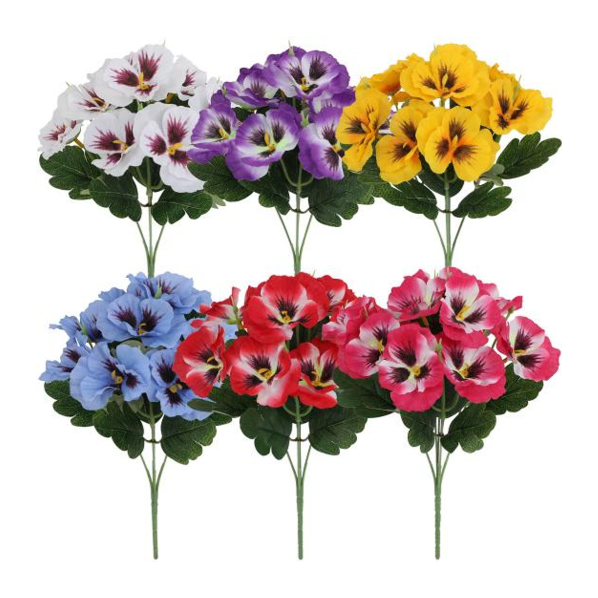 Aunel Künstliche Stiefmütterchenblumen in Violett, UV-beständiges Blumenbouquet für Garten, Terrasse und Innenbereich - Bild 3