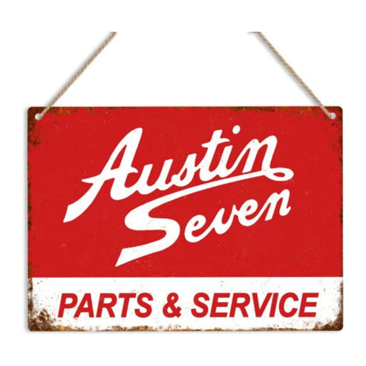 AUSTIN SEVEN Parts Rotes Retro Vintage Metall-Blechschild Plakette für Wandmontage - Bild 1