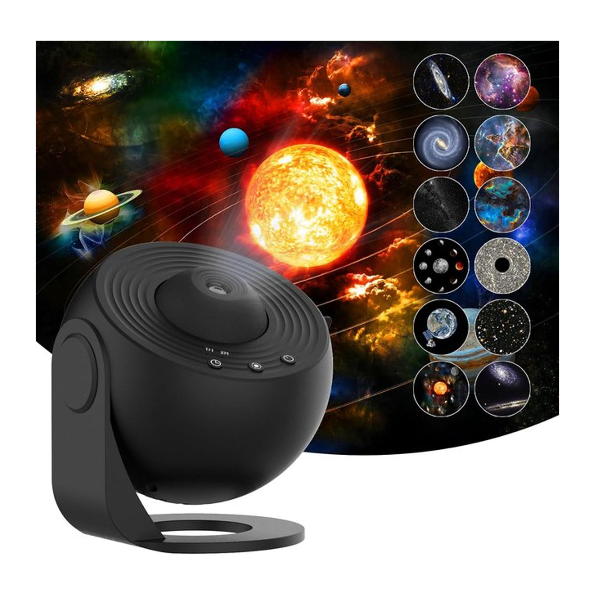 AUSYLE Planetarium Projektor Galaxie Nachtlicht in Schwarz für Kinderzimmer und Dekoration - Bild 1