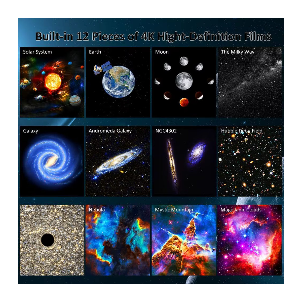 AUSYLE Planetarium Projektor Galaxie Nachtlicht in Schwarz für Kinderzimmer und Dekoration - Bild 5