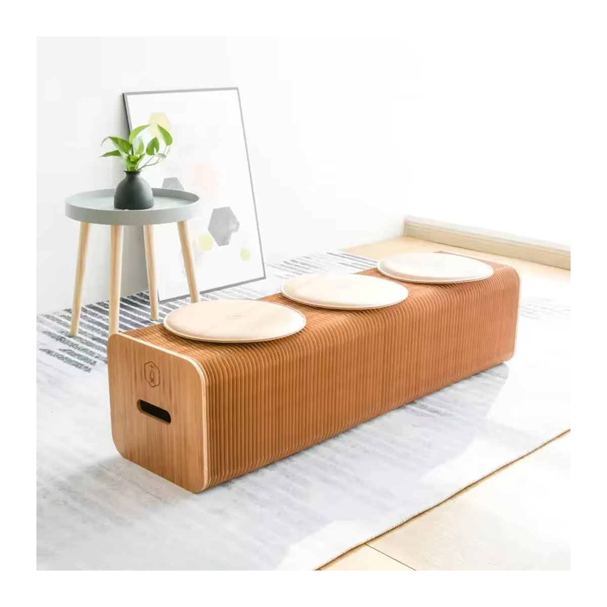 Ausziehbare Sofabank im skandinavischen Stil in Natur - Bild 2