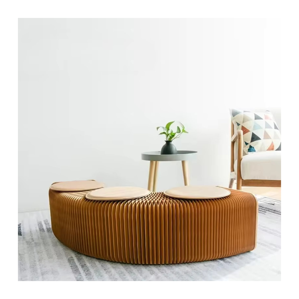 Ausziehbare Sofabank im skandinavischen Stil in Natur - Bild 3