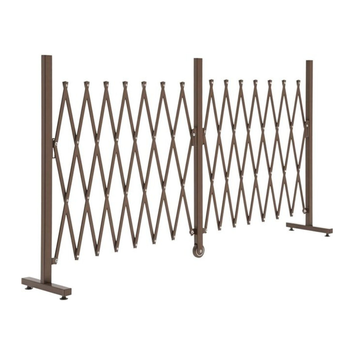 Ausziehbarer Outsunny Scherengitter Absperrgitter aus Aluminium und Metall in Braun, B/H/L: 31 x 103,5 x 405 cm - Bild 1