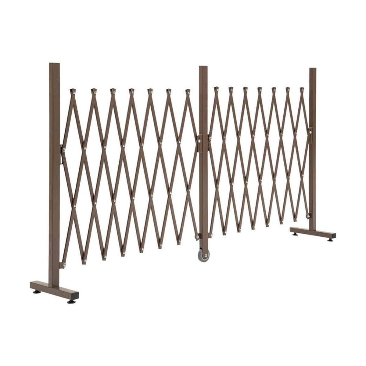 Ausziehbarer Outsunny Scherengitter Absperrgitter aus Aluminium und Metall in Braun, B/H/L: 31 x 103,5 x 405 cm - Bild 3