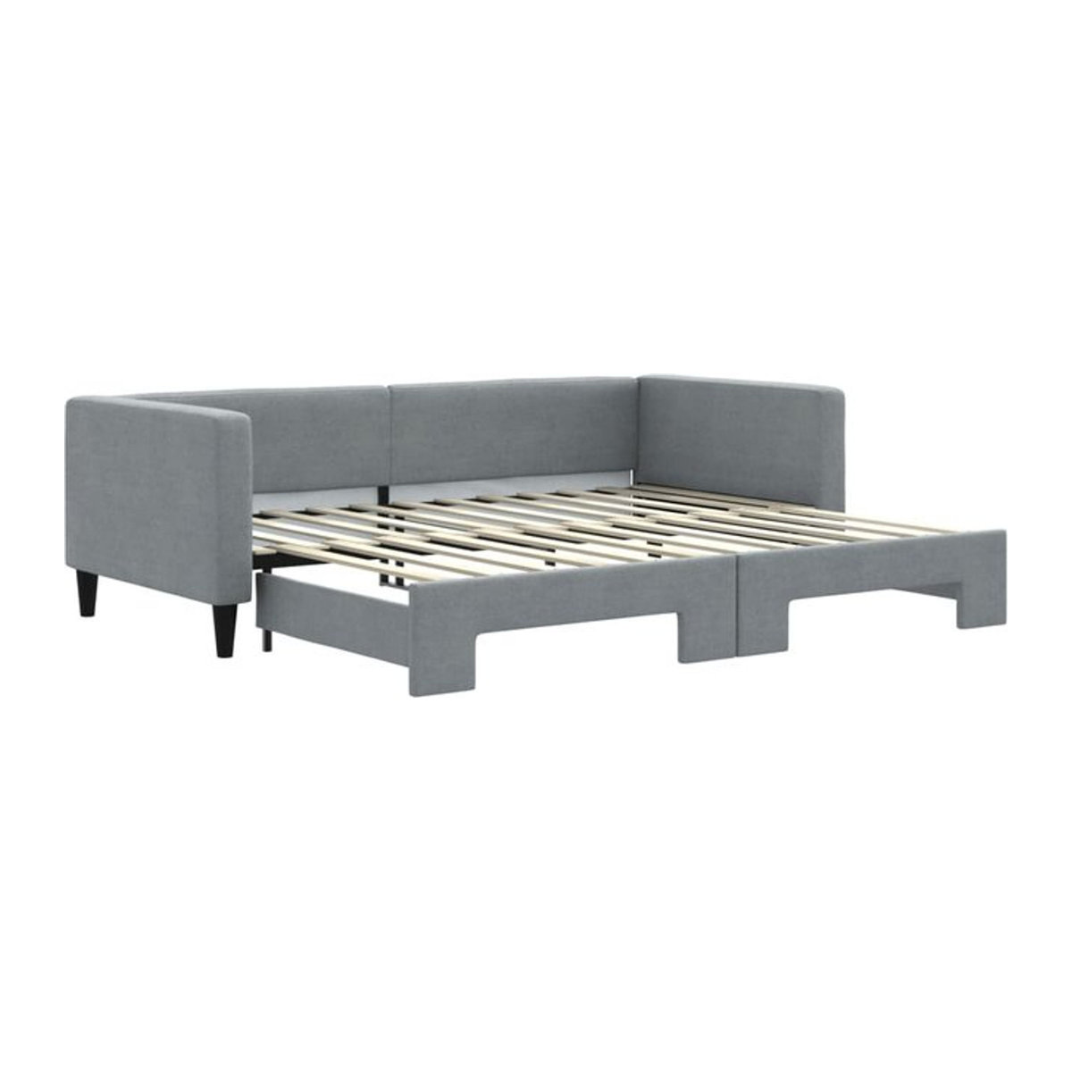 Ausziehbares Funktionsbett vidaxl in Grau aus Stoff und Massivholz mit B/T: 200 x 90 cm - Bild 1