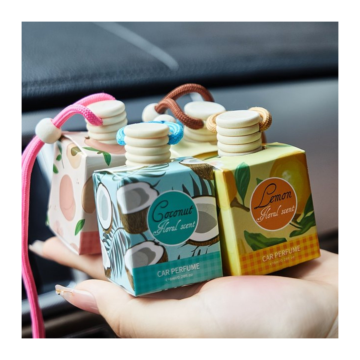Auto-Lufterfrischer mit floralem Duft und Aromatherapie-Öl, mehrfarbig, für Auto, Zuhause und Büro - Bild 1