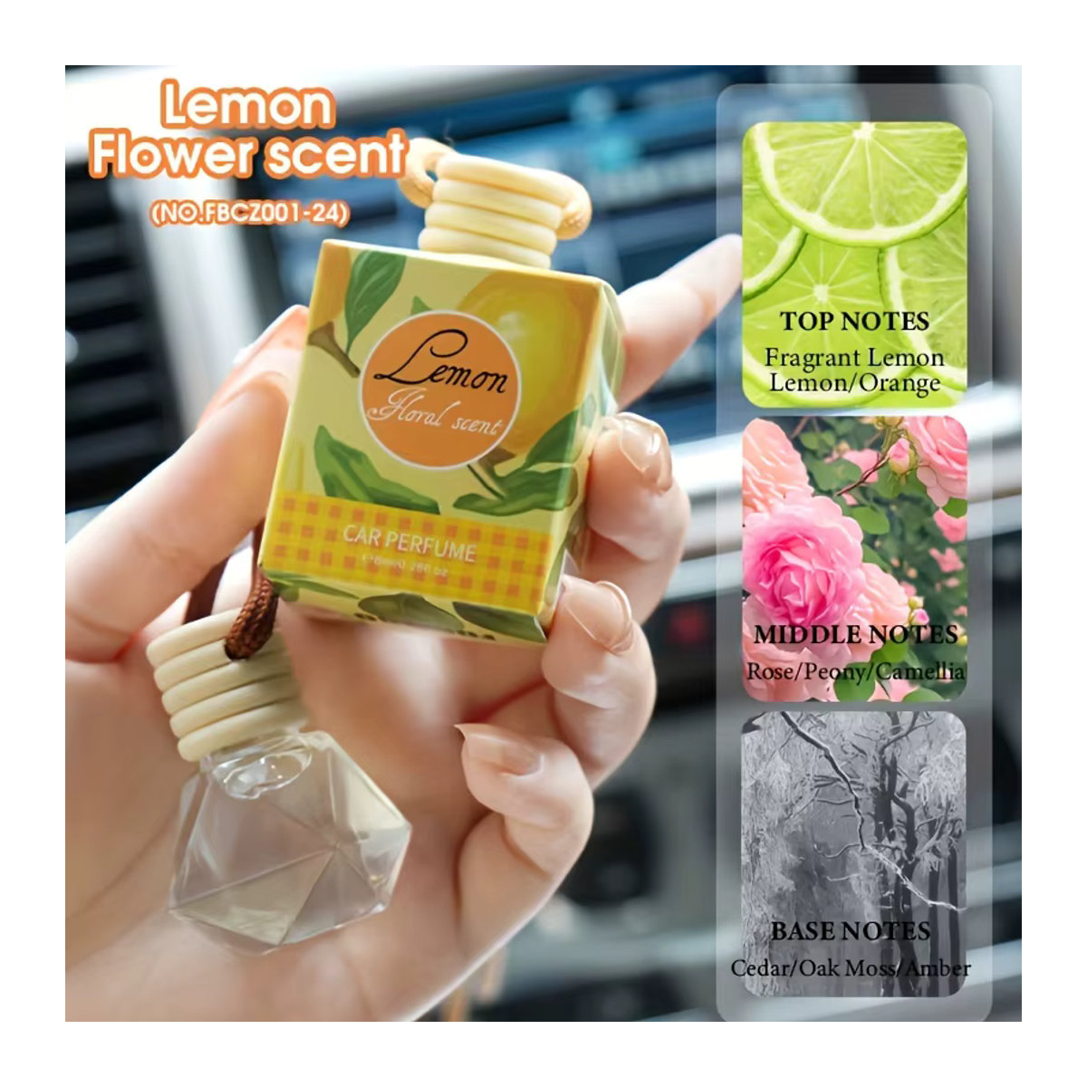 Auto-Lufterfrischer mit floralem Duft und Aromatherapie-Öl, mehrfarbig, für Auto, Zuhause und Büro - Bild 2