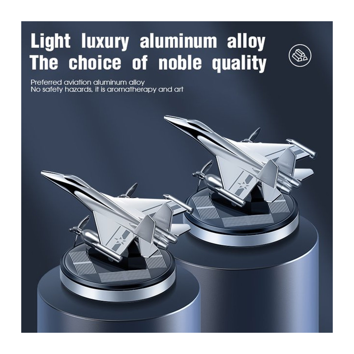 Auto Lufterfrischer Solar Fighter Propeller Aroma Duft Diffusor aus Metall in Silber - Bild 1