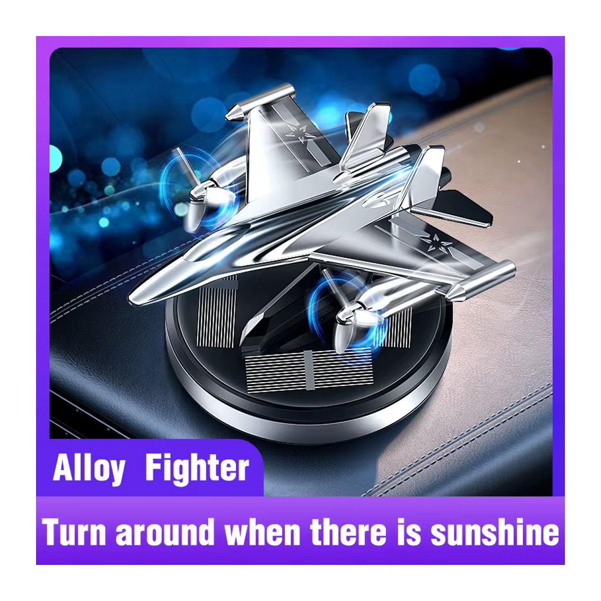 Auto Lufterfrischer Solar Fighter Propeller Aroma Duft Diffusor aus Metall in Silber - Bild 3
