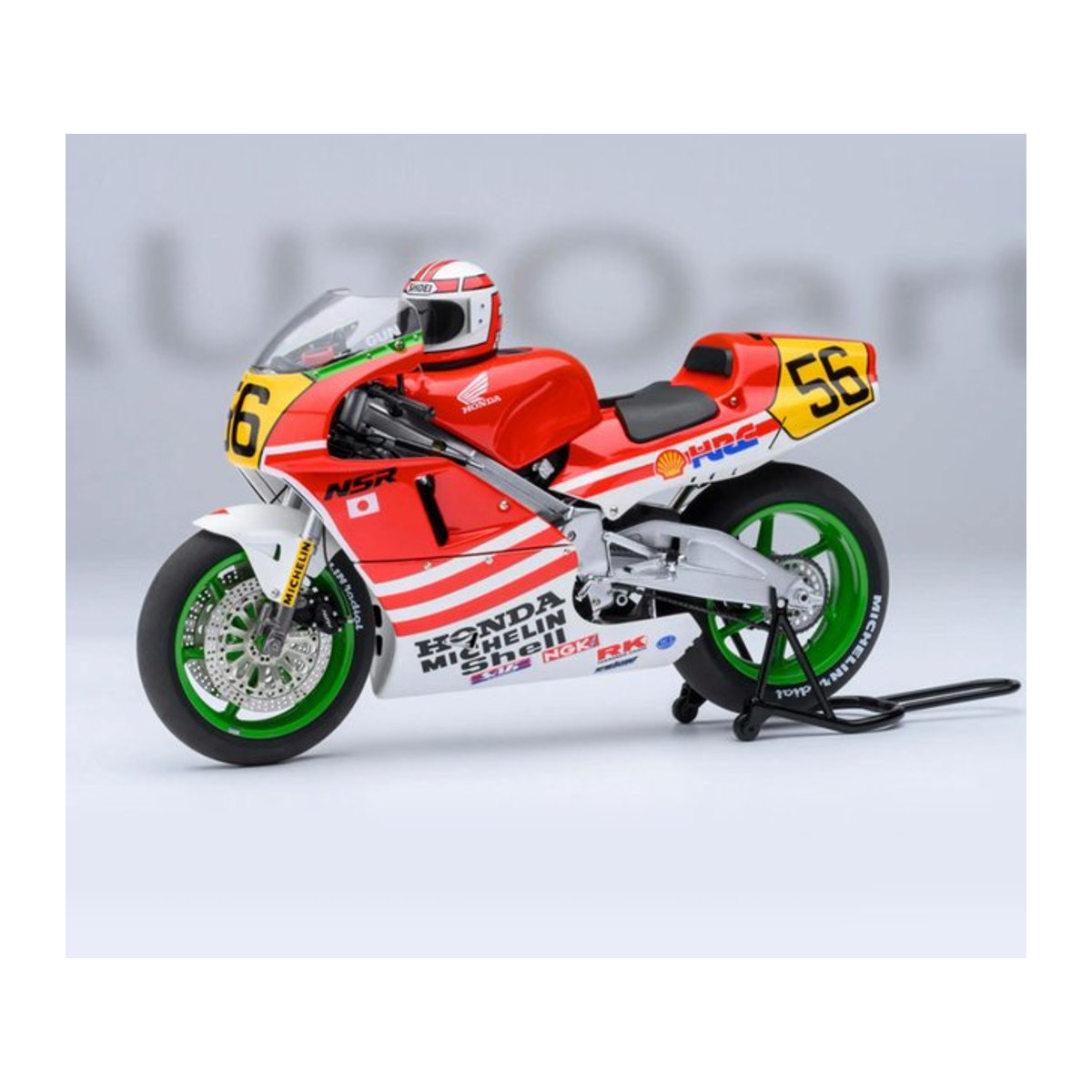 Autoart Honda NSR500 Baribari Legend Motorradmodell im Maßstab 1:12, rot gestreift - Bild 1