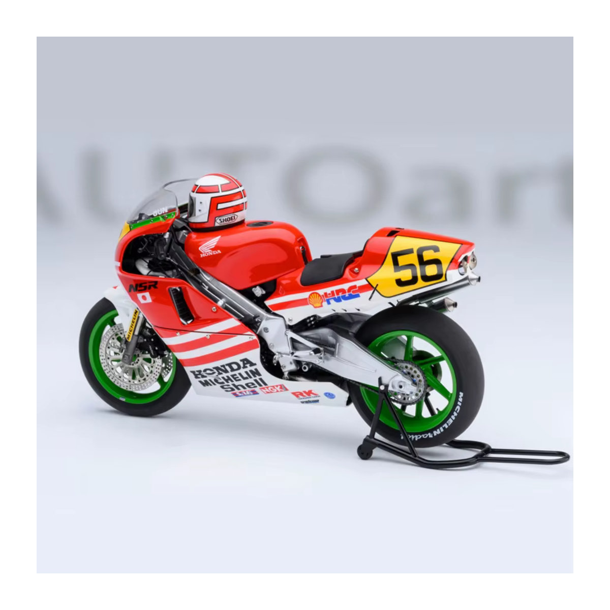 Autoart Honda NSR500 Baribari Legend Motorradmodell im Maßstab 1:12, rot gestreift - Bild 2