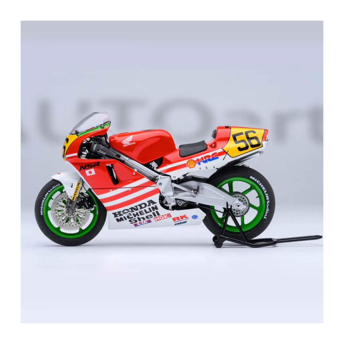 Autoart Honda NSR500 Baribari Legend Motorradmodell im Maßstab 1:12, rot gestreift - Bild 3