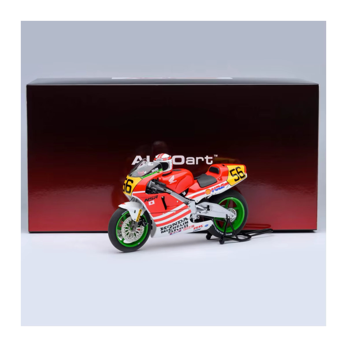 Autoart Honda NSR500 Baribari Legend Motorradmodell im Maßstab 1:12, rot gestreift - Bild 5