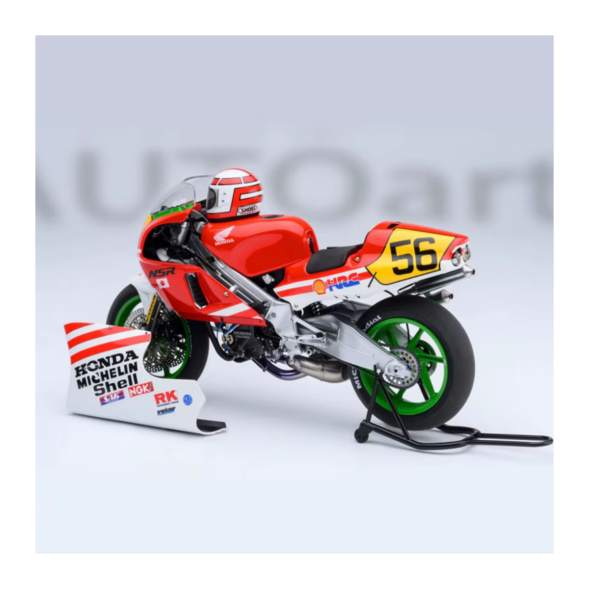 Autoart Honda NSR500 Baribari Legend Motorradmodell im Maßstab 1:12, rot gestreift - Bild 6