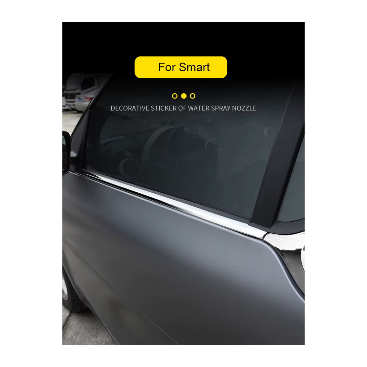 Autofenster Unterkante Streifen Trim als Lückenfüller und Schutz Aufkleber in Weiß für Smart Fortwo 451 und 453 - Bild 2