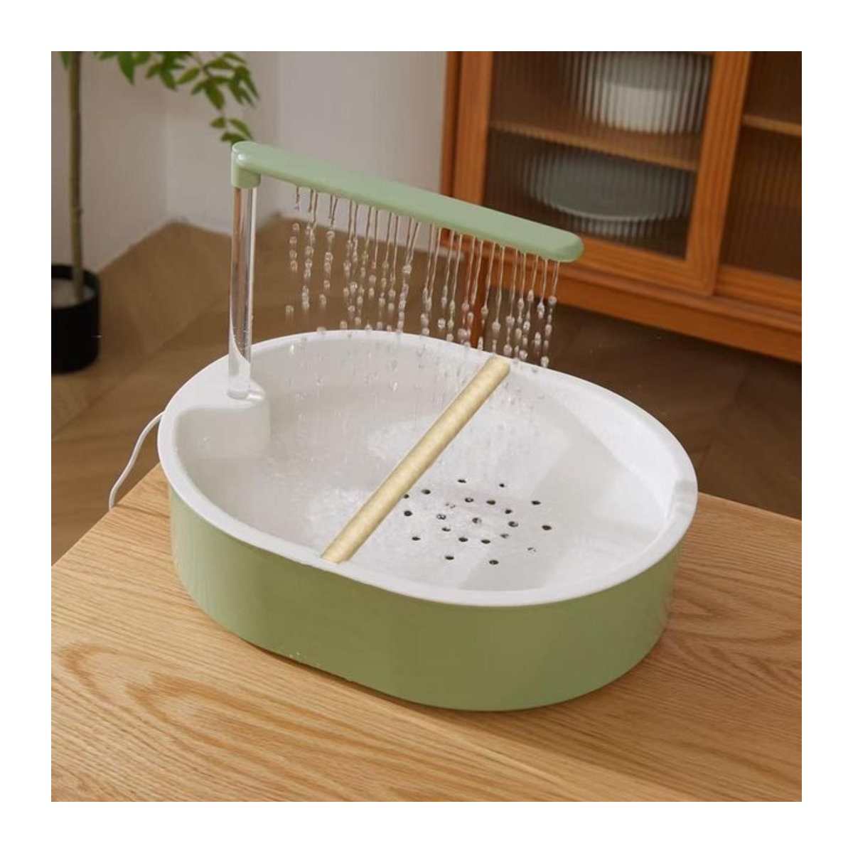 Automatische Zirkulationswasserbadewanne in Grün für Vögel wie Wellensittiche, Nymphensittiche, Finken und Kakadus - Bild 1