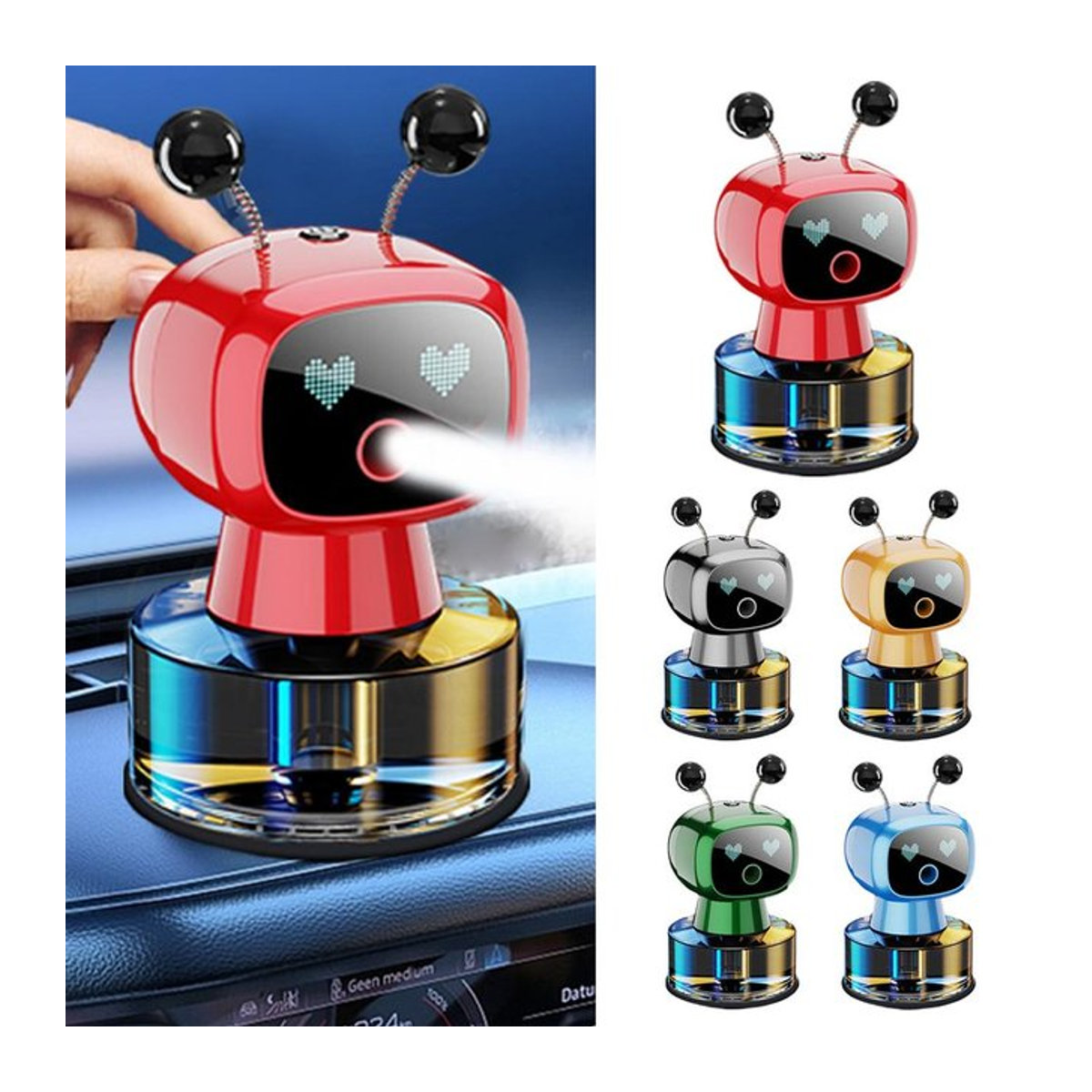 Automatischer Auto-Lufterfrischer mit Smart-Aromatherapie-Roboter und Spray-Funktion, mehrfarbig - Bild 1