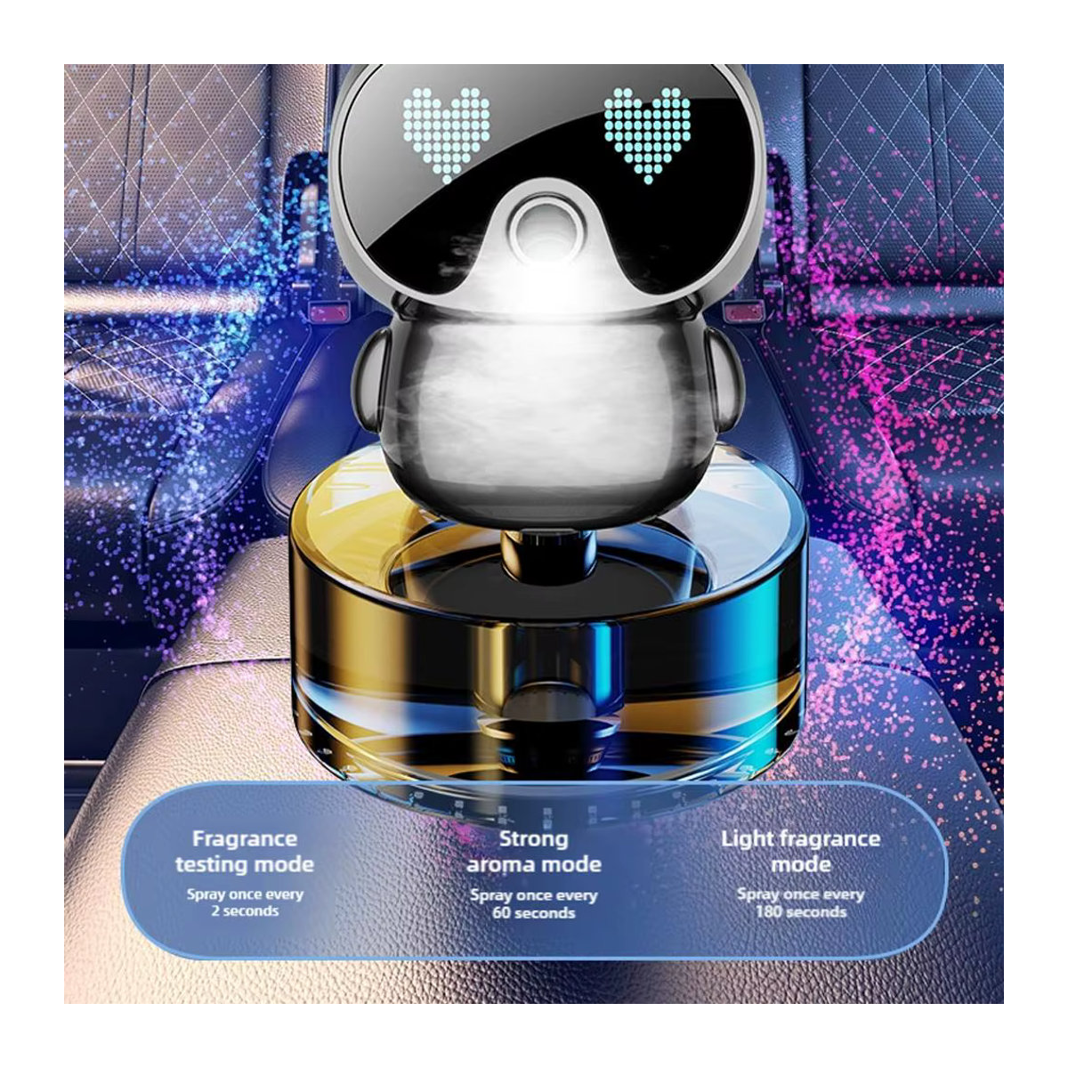 Automatischer Auto-Lufterfrischer mit Smart-Aromatherapie-Roboter und Spray-Funktion, mehrfarbig - Bild 3