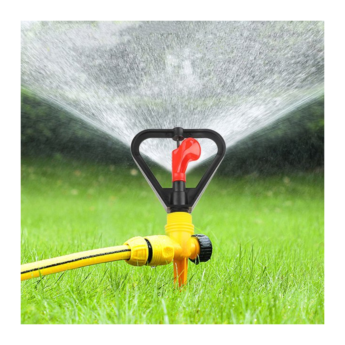 Automatischer Gartensprinkler mit 360° Rotation für Rasen, Gewächshaus und Landwirtschaft, Kunststoff, Mehrfarbig - Bild 1