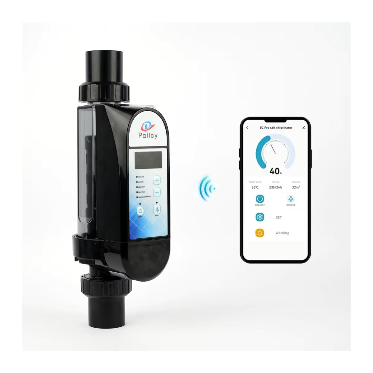 Automatischer Pool-Chlorinator mit selbstanpassendem Betrieb als Salzwasser-Pool-Chlorgenerator für dein Schwimmbad, 100–240 V - Bild 4