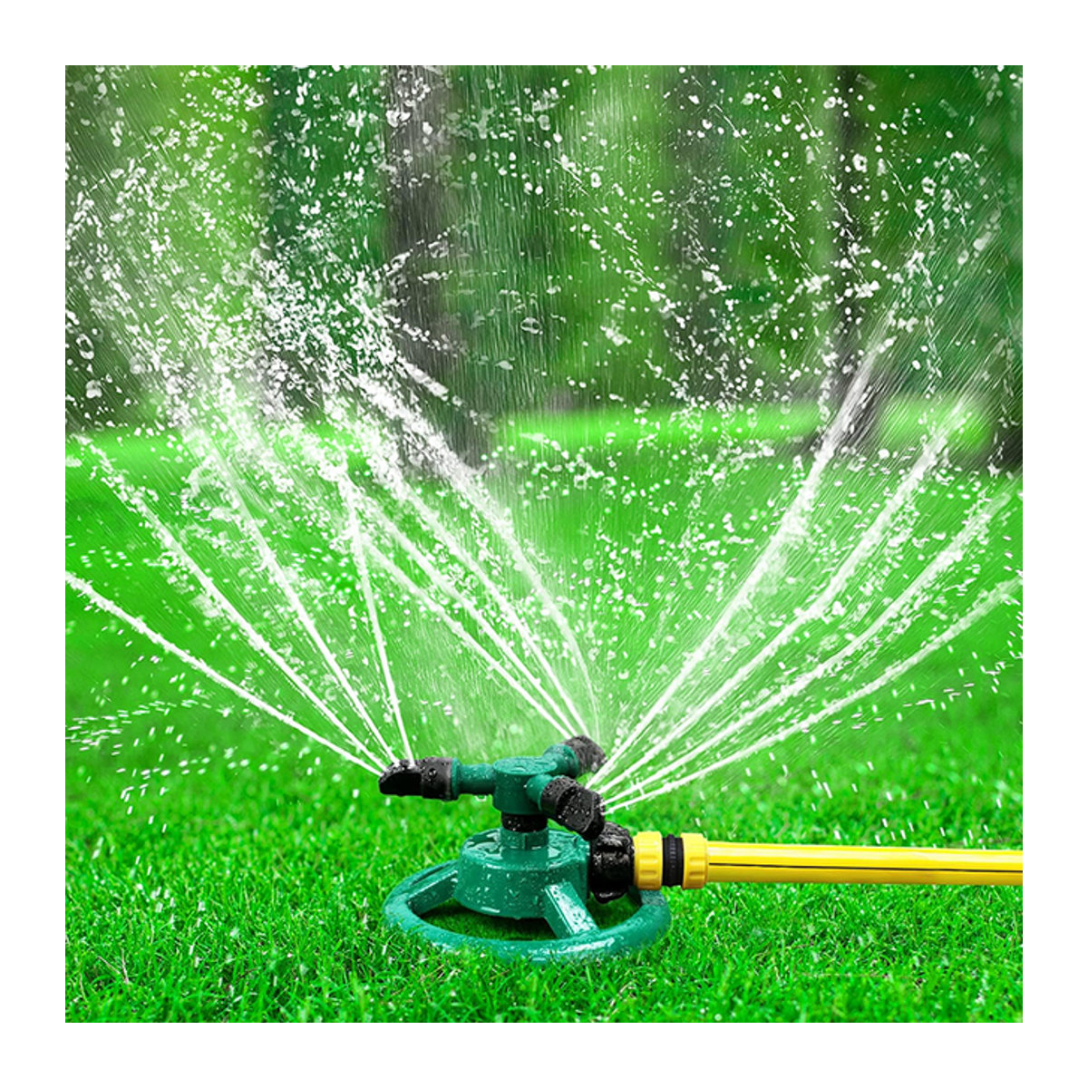 Automatischer rotierender 360 Grad Sprinkler in Grün für die Rasenbewässerung und den Garten - Bild 1