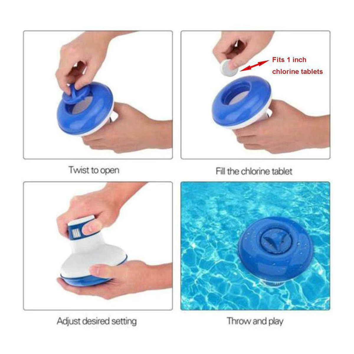 Automatischer Schwimmbad Medikamentenspender in Blau aus Kunststoff für die Chlor-Desinfektion - Bild 3