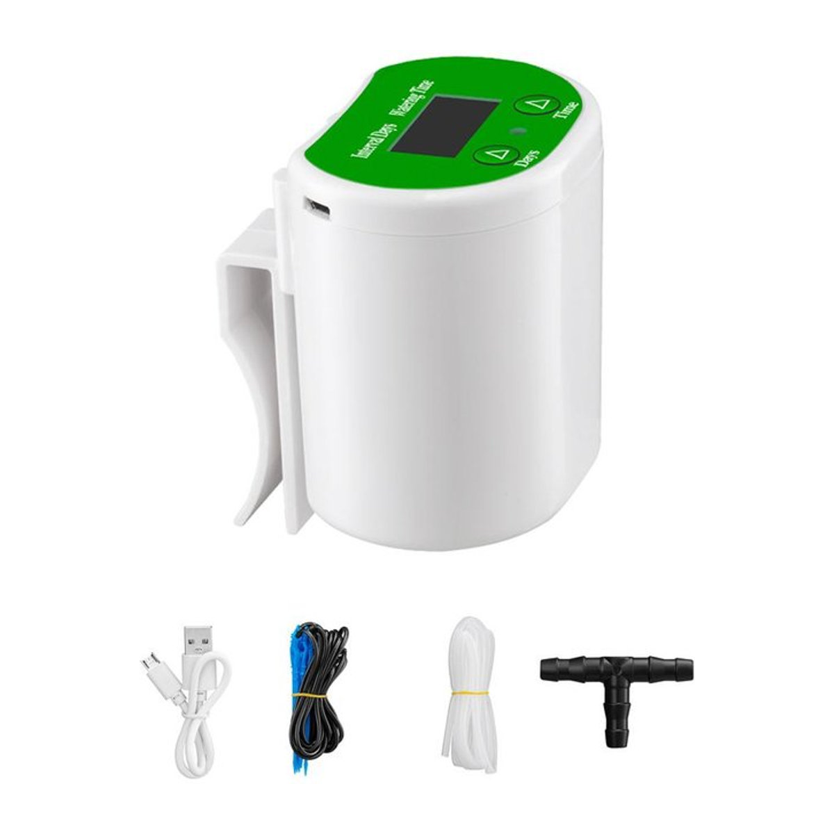 Automatisches Bewässerungssystem von TOMTOP JMS mit LCD-Display und Zeitsteuerung, Tropfbewässerungsset für 4 Topfpflanzen in Weiß - Bild 1