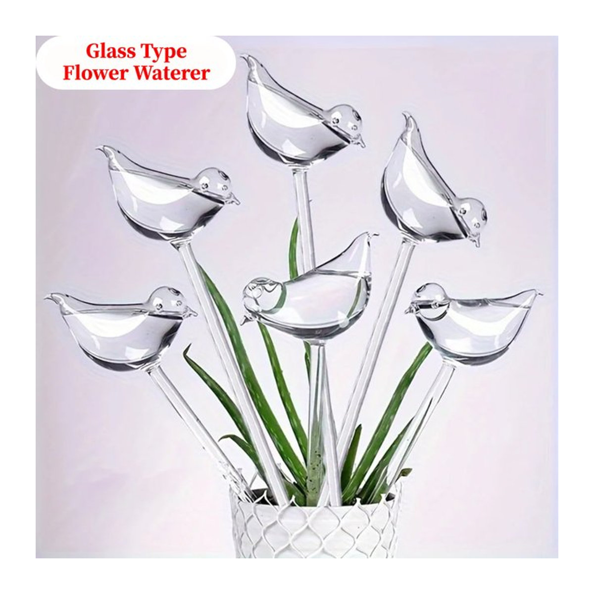 Automatisches Blumenbewässerungsgerät in Vogelform mit Glaskugeln zur selbstständigen Tropfbewässerung für Garten und Zuhause - Bild 1