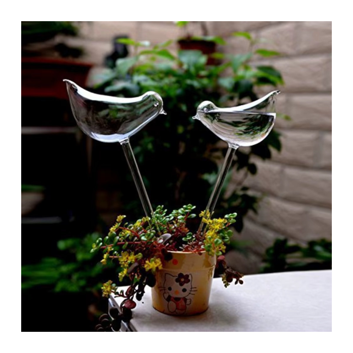 Automatisches Blumenbewässerungsgerät in Vogelform mit Glaskugeln zur selbstständigen Tropfbewässerung für Garten und Zuhause - Bild 4