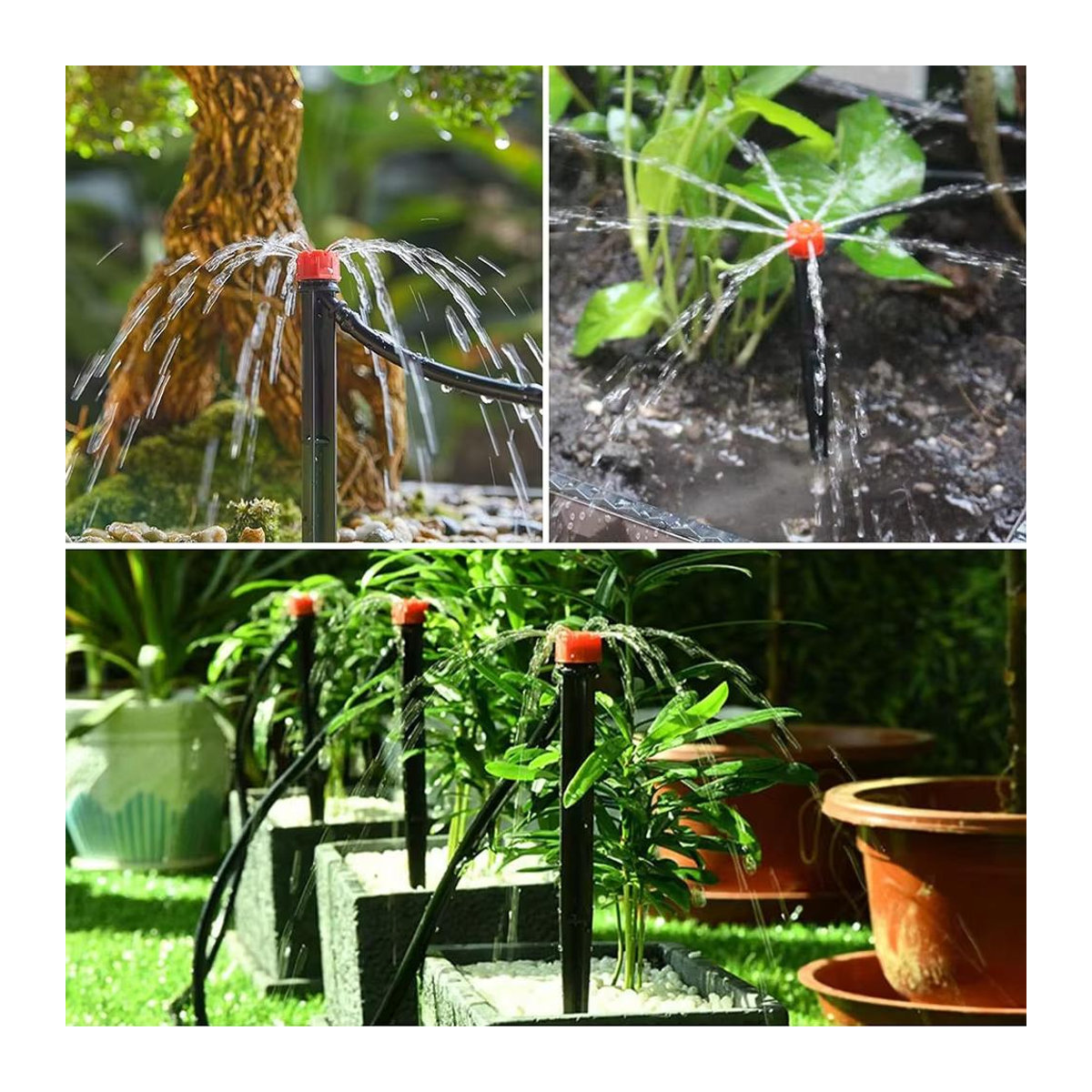 Automatisches Garten Tropfbewässerungssystem Kit mit einstellbaren Düsen und Micro-Sprinklern für Bonsai, Topfpflanzen, Blumen und Gemüse, Schwarz, 5m - Bild 5