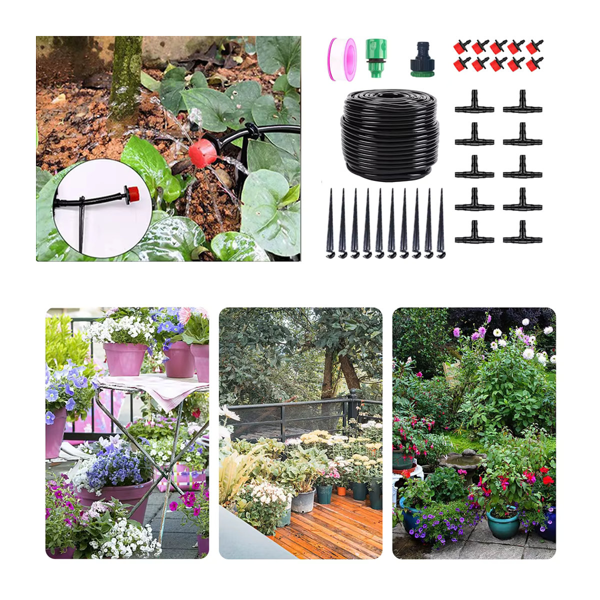 Automatisches Keramik-Tropfbewässerungsset für den Garten zur Kühlung und Entfeuchtung - Bild 4