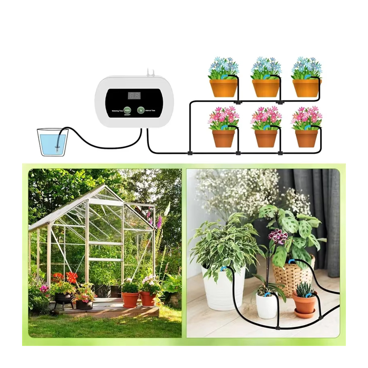 Automatisches Solar-Tropfbewässerungssystem für Garten, Balkon und Gewächshaus in Weiß - Bild 7