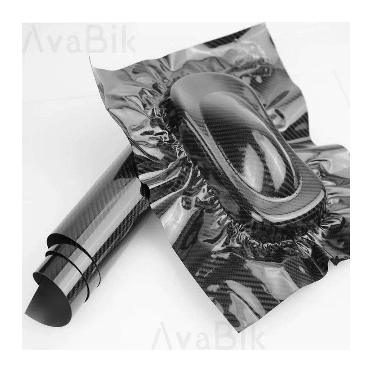 AvaBik 6D Glänzend Schwarz Carbon Faser Vinyl Folie mit Air Release Klebstoff für Auto Motorrad und Roller B/H: 30 x 50 cm und 50 x 100 cm - Bild 4