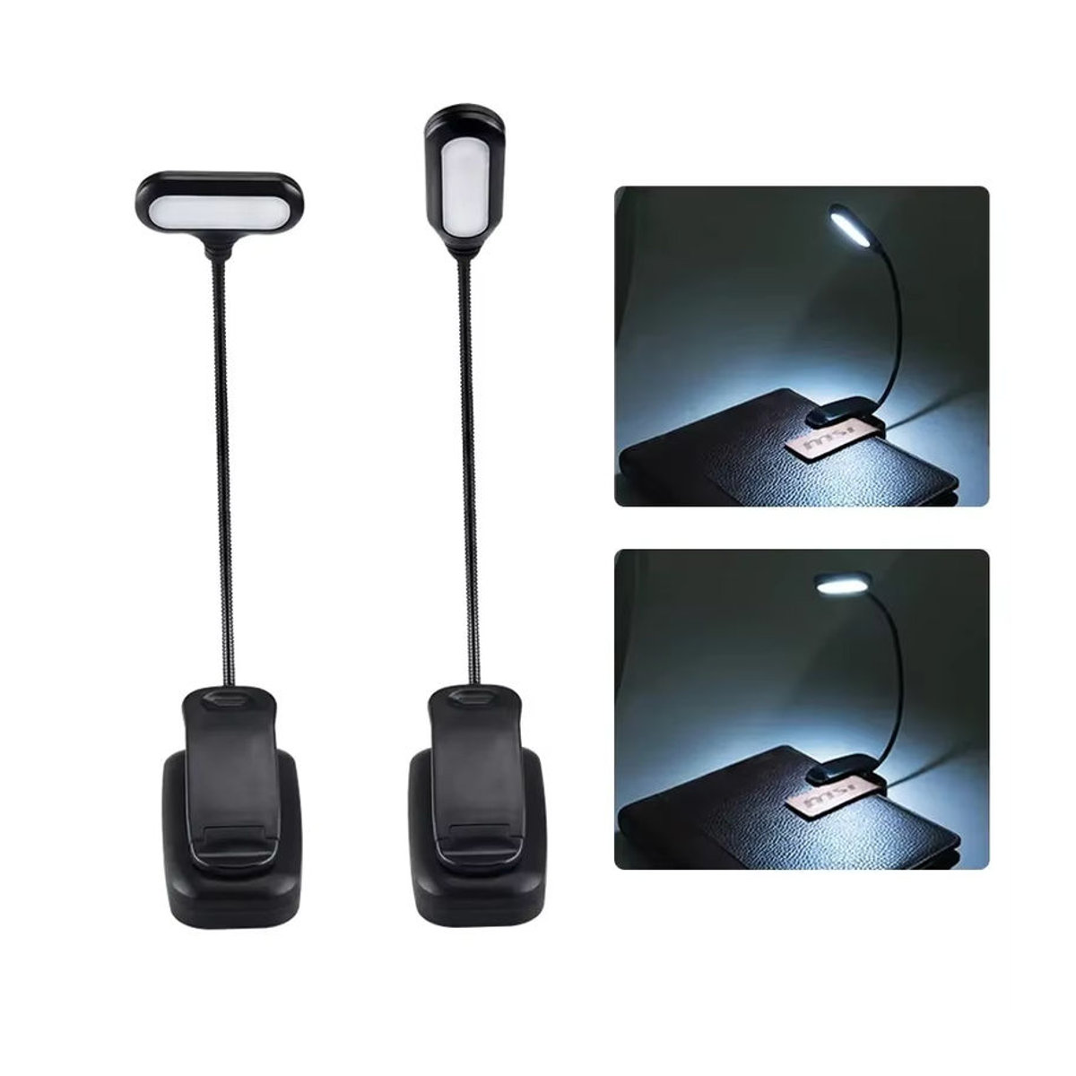 AVACOM LED Clip-On Tischlampe Schwarz Minimalistisch Batteriebetrieben - Bild 7